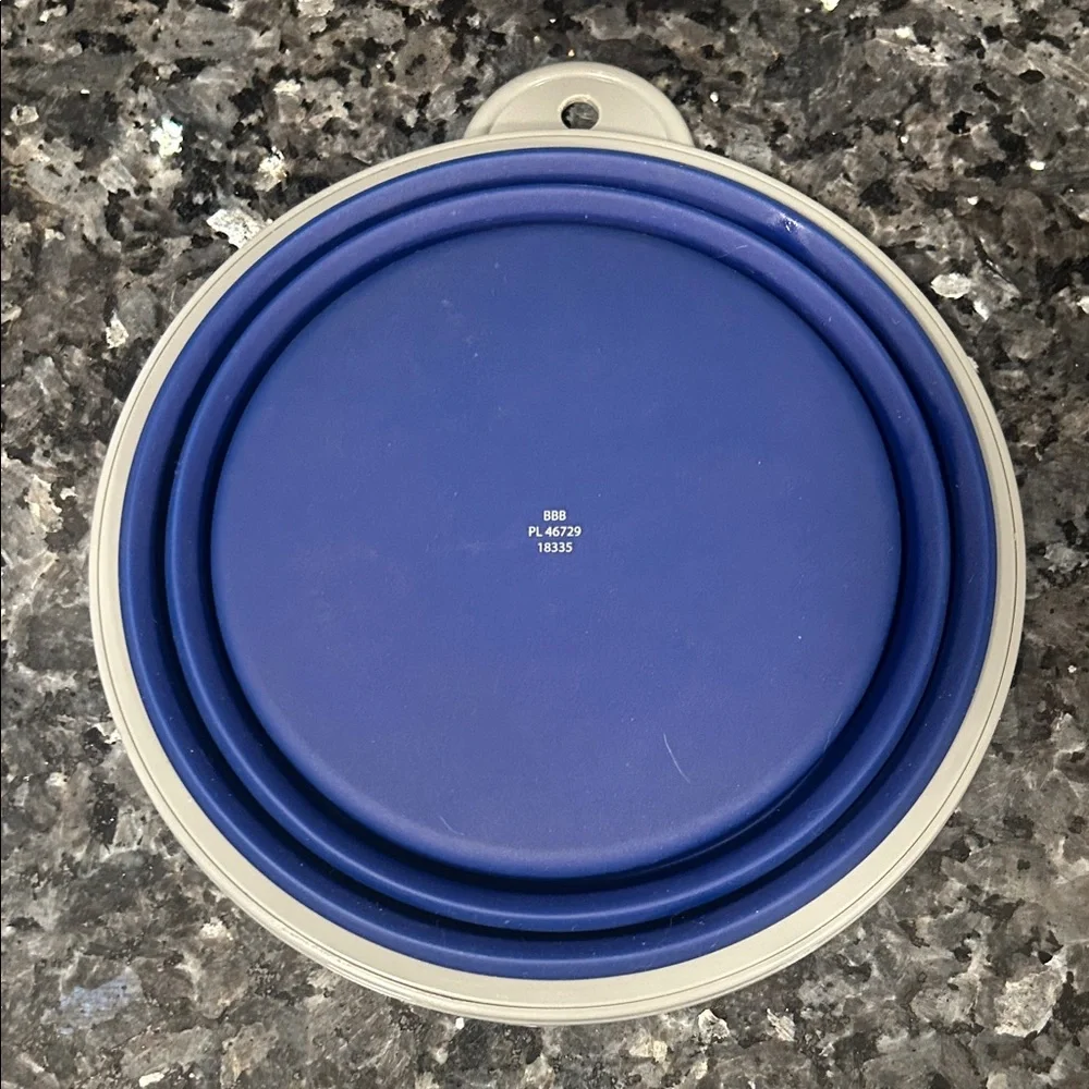 Portable Blue and Gray Collapsible Bowl